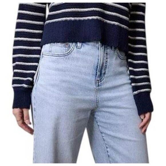 LC Lauren Conrad Womens Super High Rise Raw Hem Wide Leg Jeans Sz 10 New - Picture 4 of 12